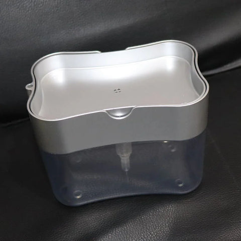 Plastic 2-in-1 Sponge Box With Soap Dispenser