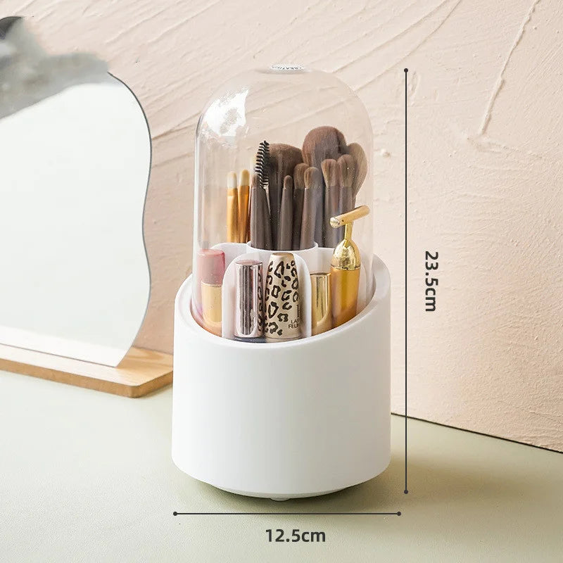 White Makeup Brush Storage with cover